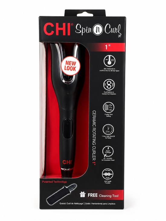 Chi Other - CHI Spin N Curl 1" Ceramic Rotating Curler - Black/Red
